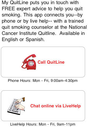 My QuitLine Szokj le a dohányzásról iPhone-nal!