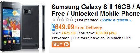 Samsung Galaxy S II 210 ezer forintért