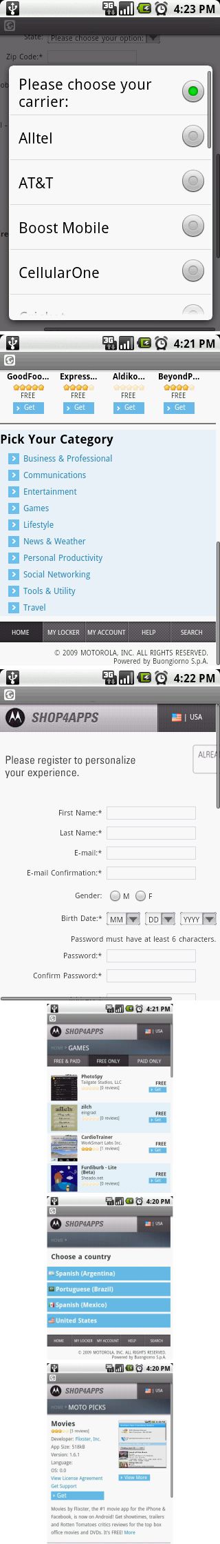 Motorola Shop4Apps Saját Android alkalmazásbolt a Motorola kínálatában