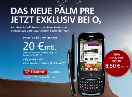 Palm Pre 130 ezer forint a német Palm Pre