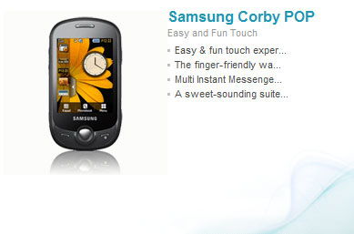 Samsung Corby Pop Itt a Samsung Corby Pop