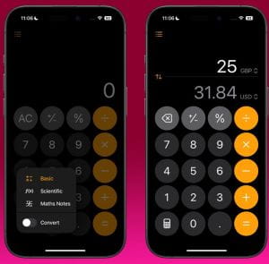 iOS 18: a felturbózott számológép app ezt a 15 konverziót támogatja 