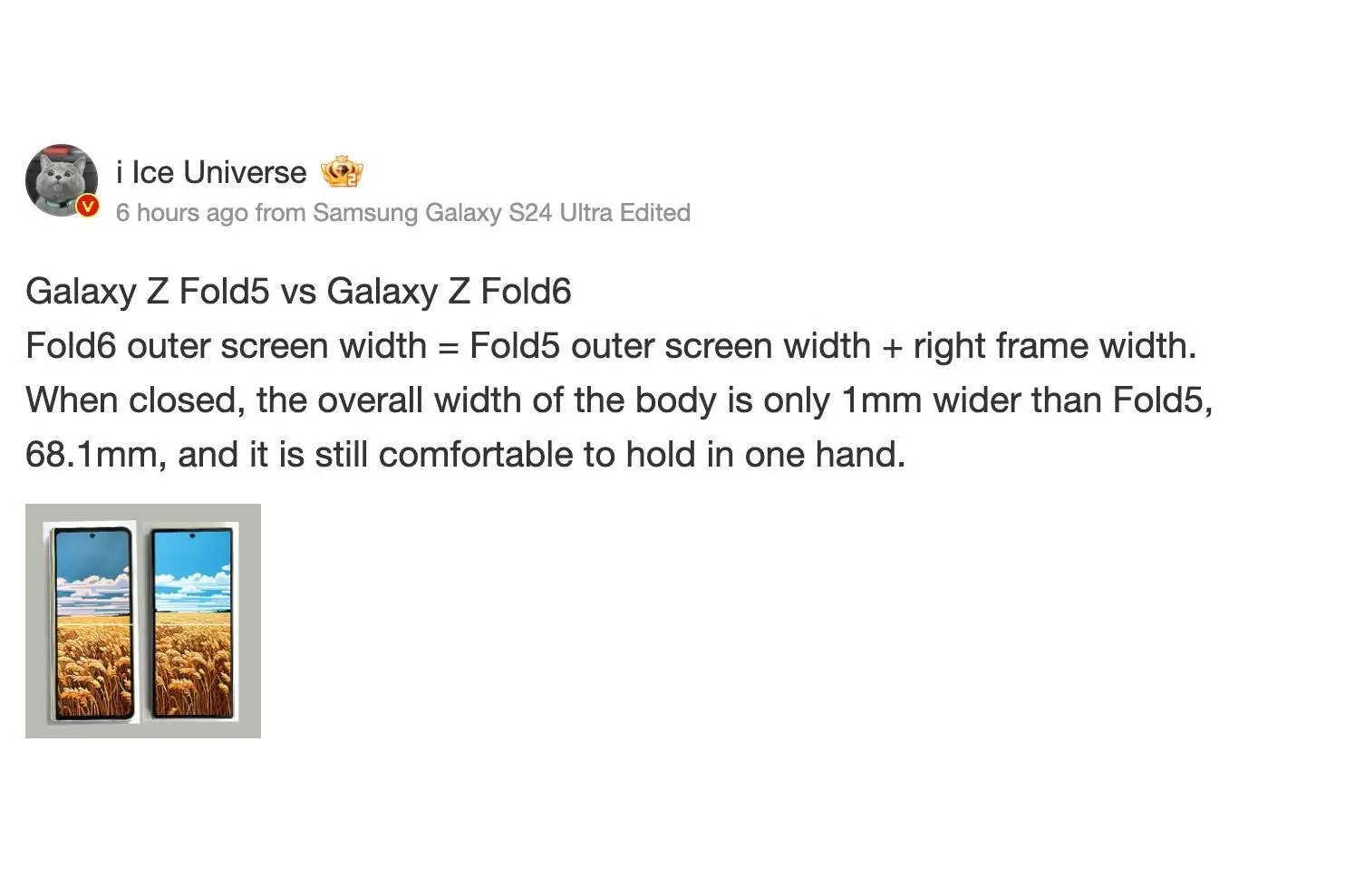 Képeken a Samsung Galaxy Z Fold6 összehasonlítva a Fold5-tel, sok változás van