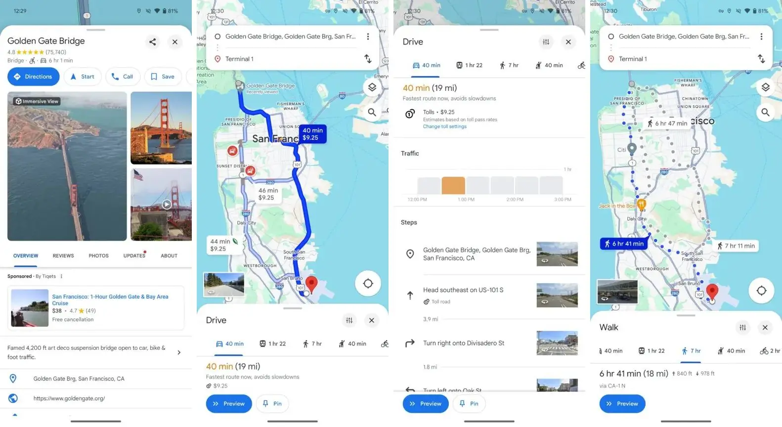 A Google Maps finomítja a felhasználói felületet, hogy kevesebb helyet pazaroljon a képernyőn